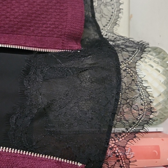 Burgundy Sweater Blouse Back Zipper Medium Sexy Goth Comfort Dark Romance - Picture 5 of 10